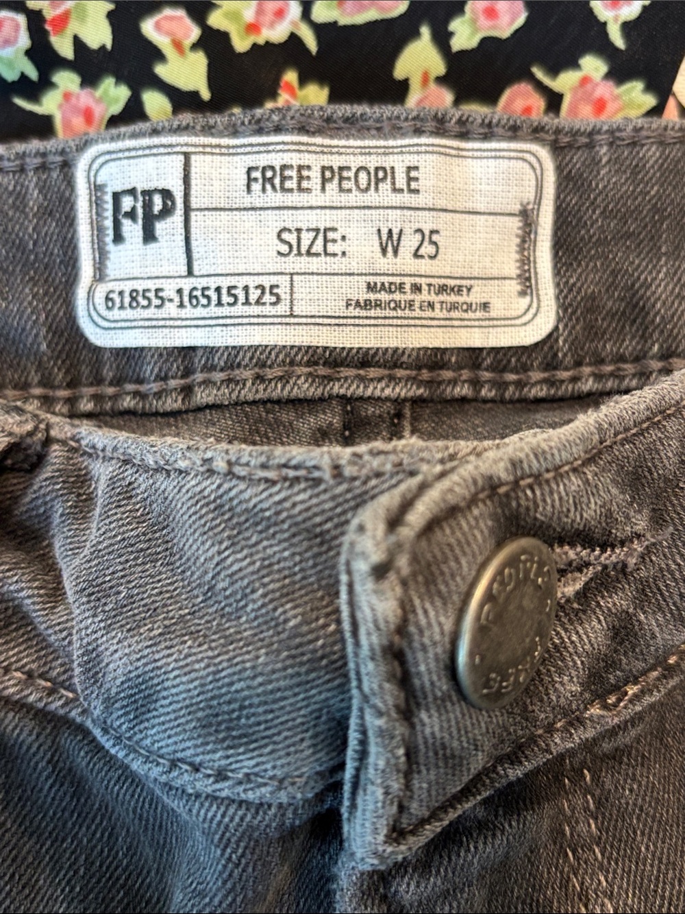 NWT Free People Grey Washed Raw Hem Flare Jeans Size W25